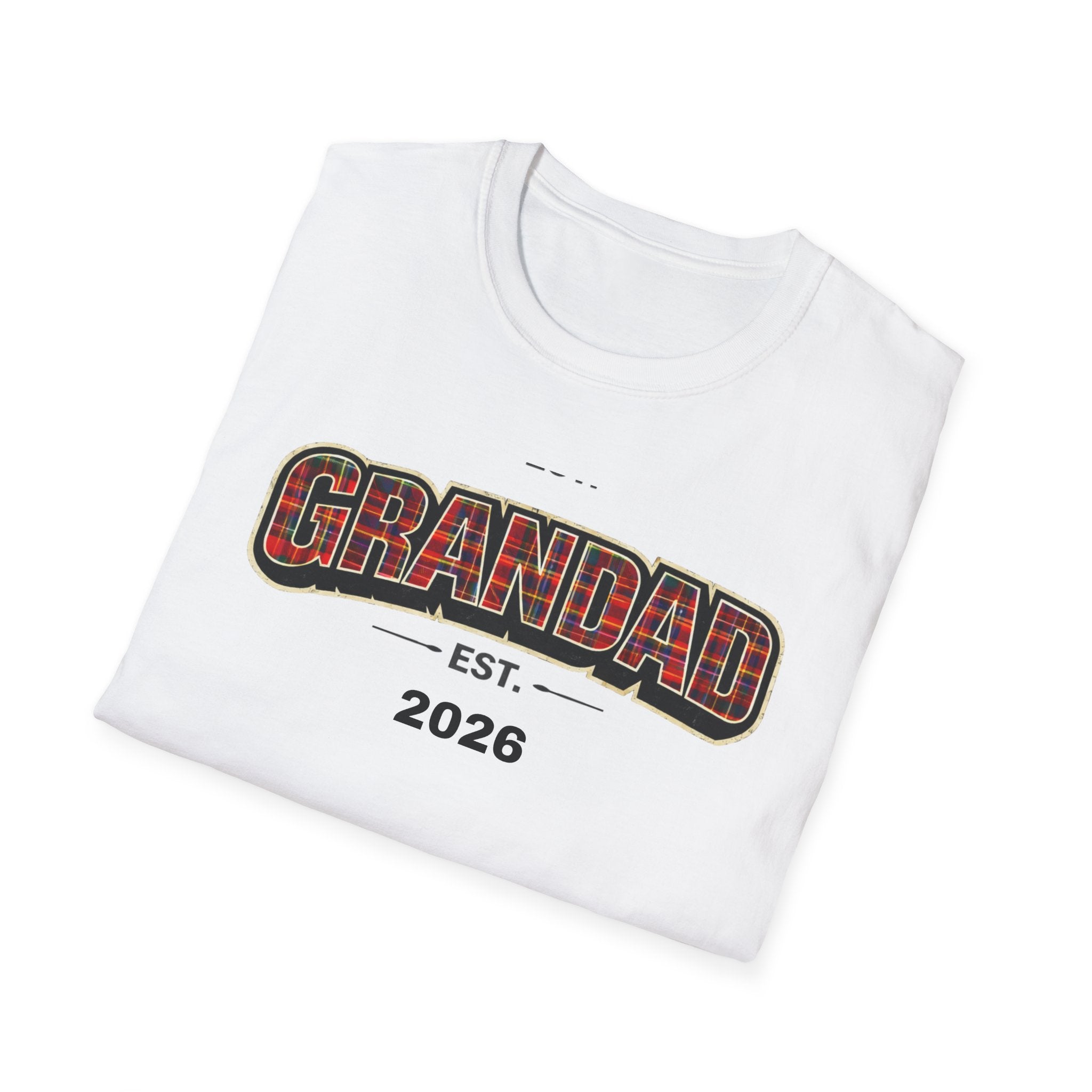 Grandad Est. 2026 T-Shirt — Plaid Grandpa Gift Tee