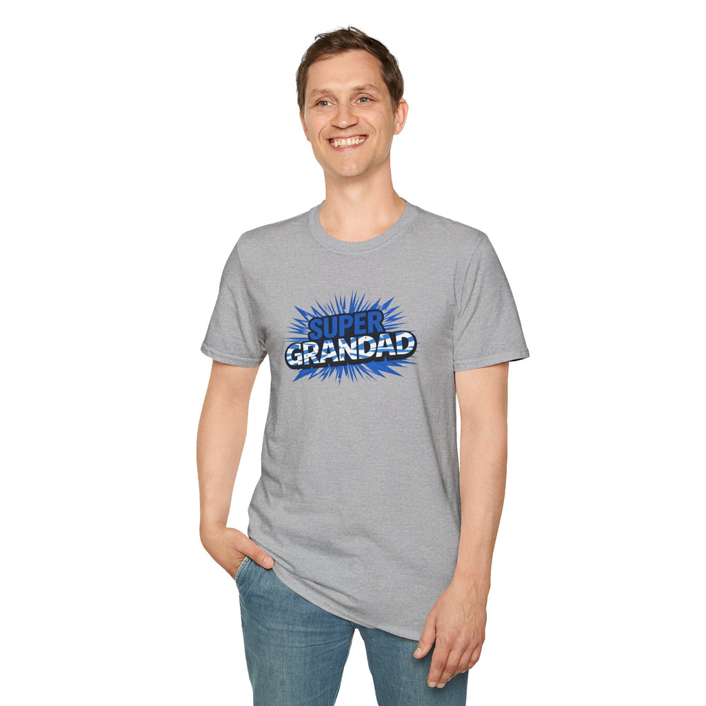 Super Grandad Scotland Flag/Scottish themed T-Shirt — Retro Comic Gift for Grandpa, Father’s Day & Birthday