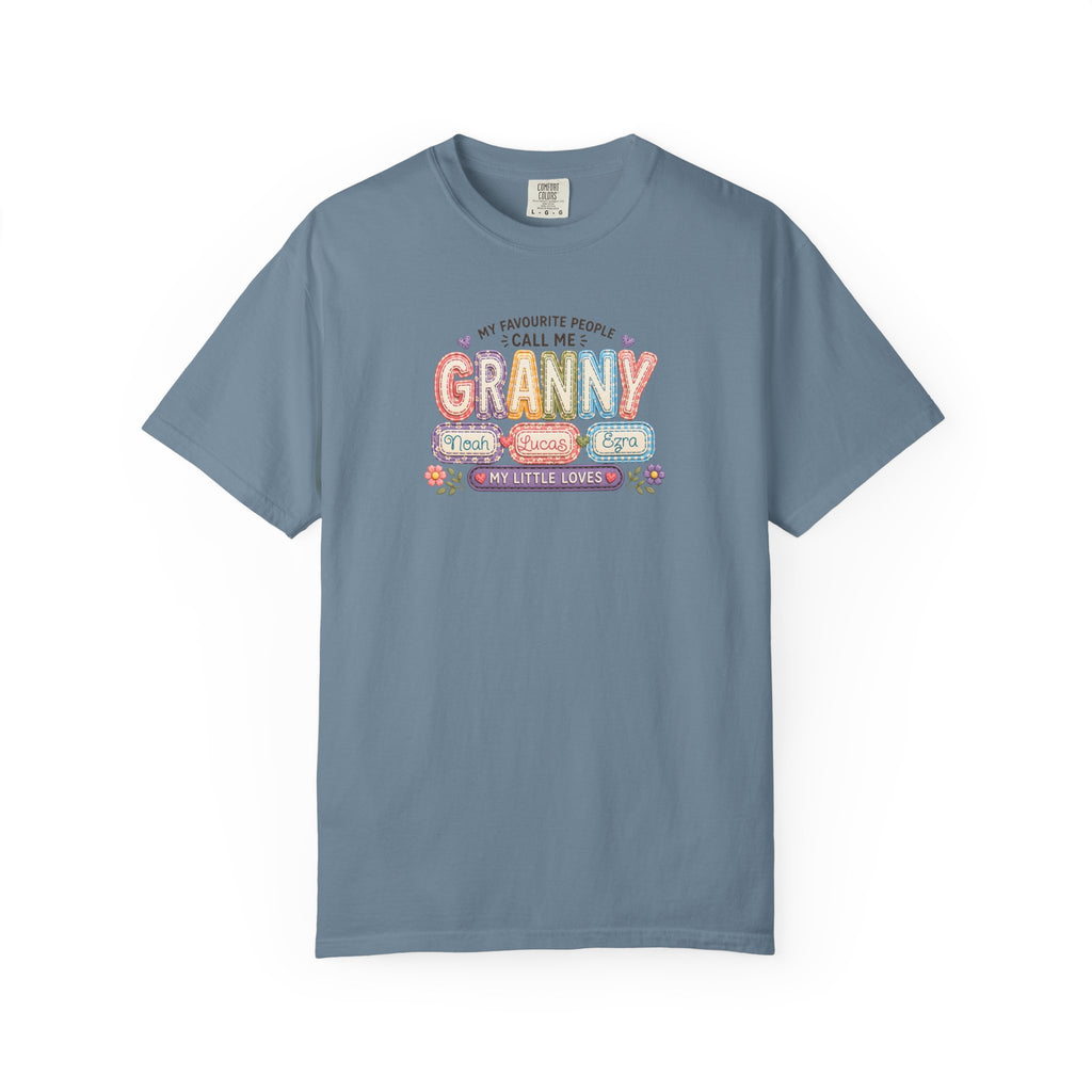 Granny Floral Retro Tee — "My Favourite People Call Me Granny"