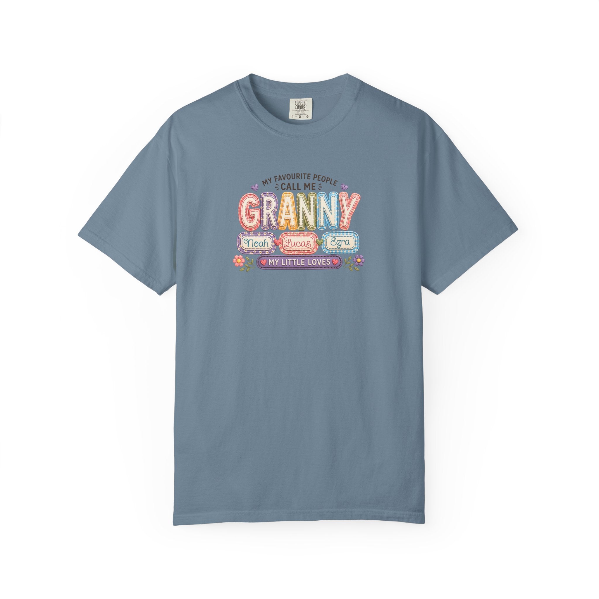 Granny Floral Retro Tee — "My Favourite People Call Me Granny"