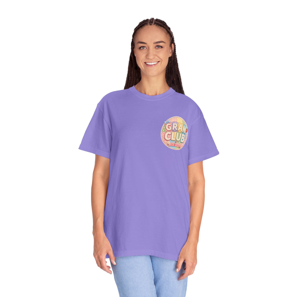 T-Shirt — "Gran Club" Retro Floral Badge Tee