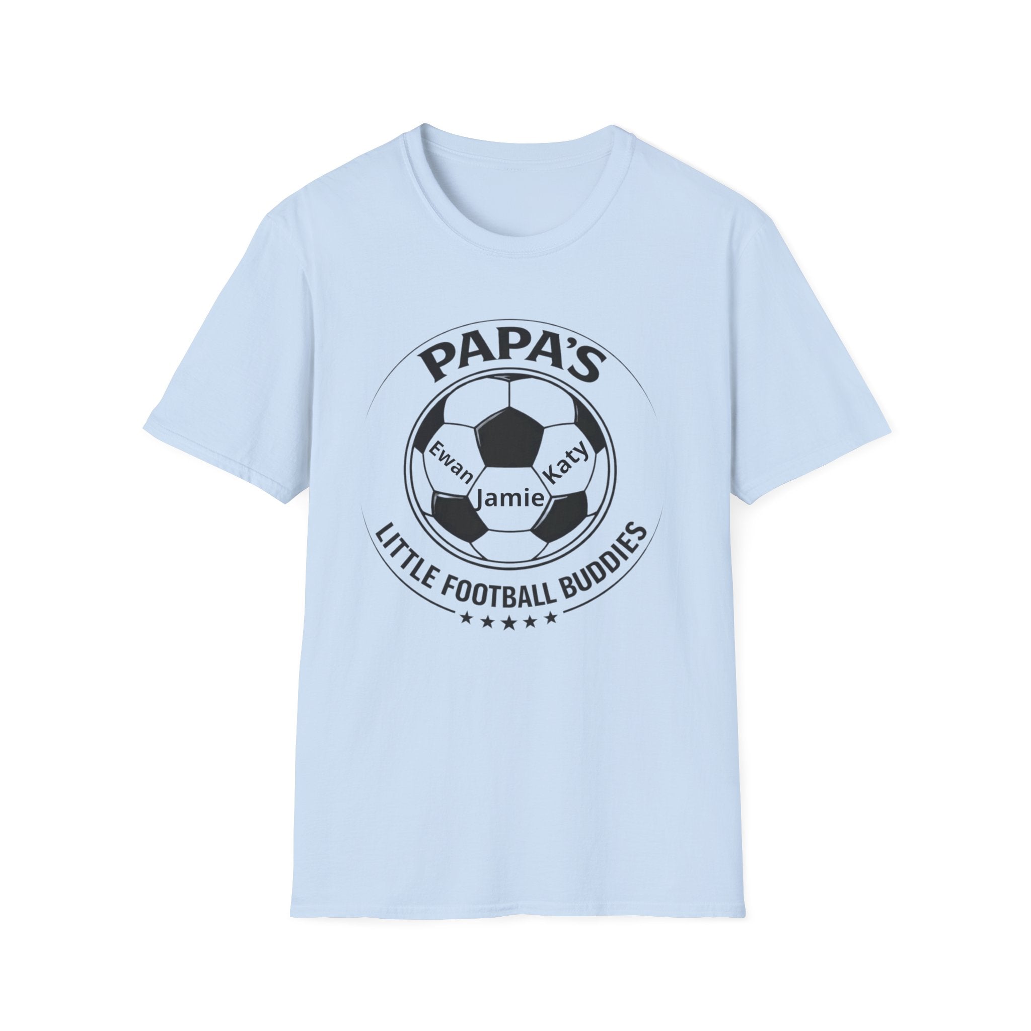 T-Shirt — "Papa's Little Football Buddies" Personalized Soccer Dad Tee