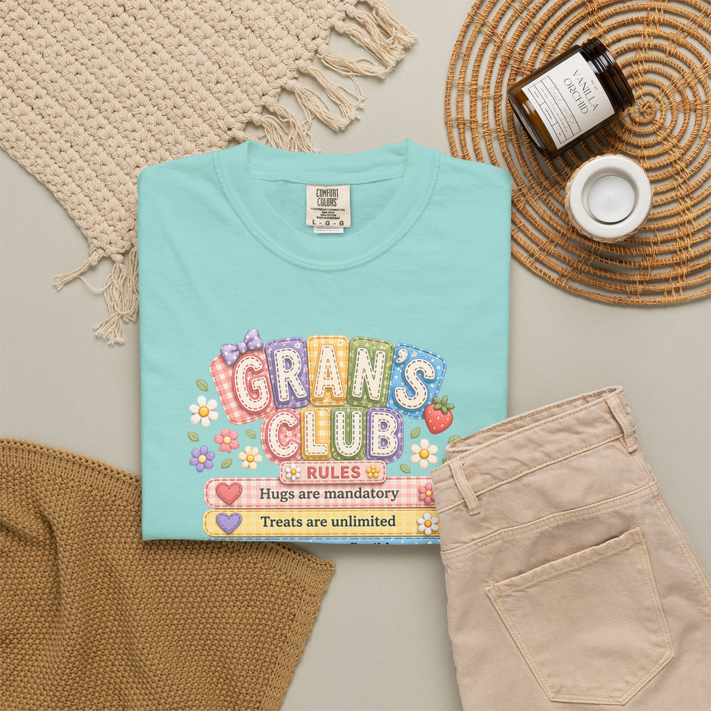 Grans Club Rules T-Shirt — Cute Floral Grandma Shirt, Funny Grandmother Gift for Mother's Day