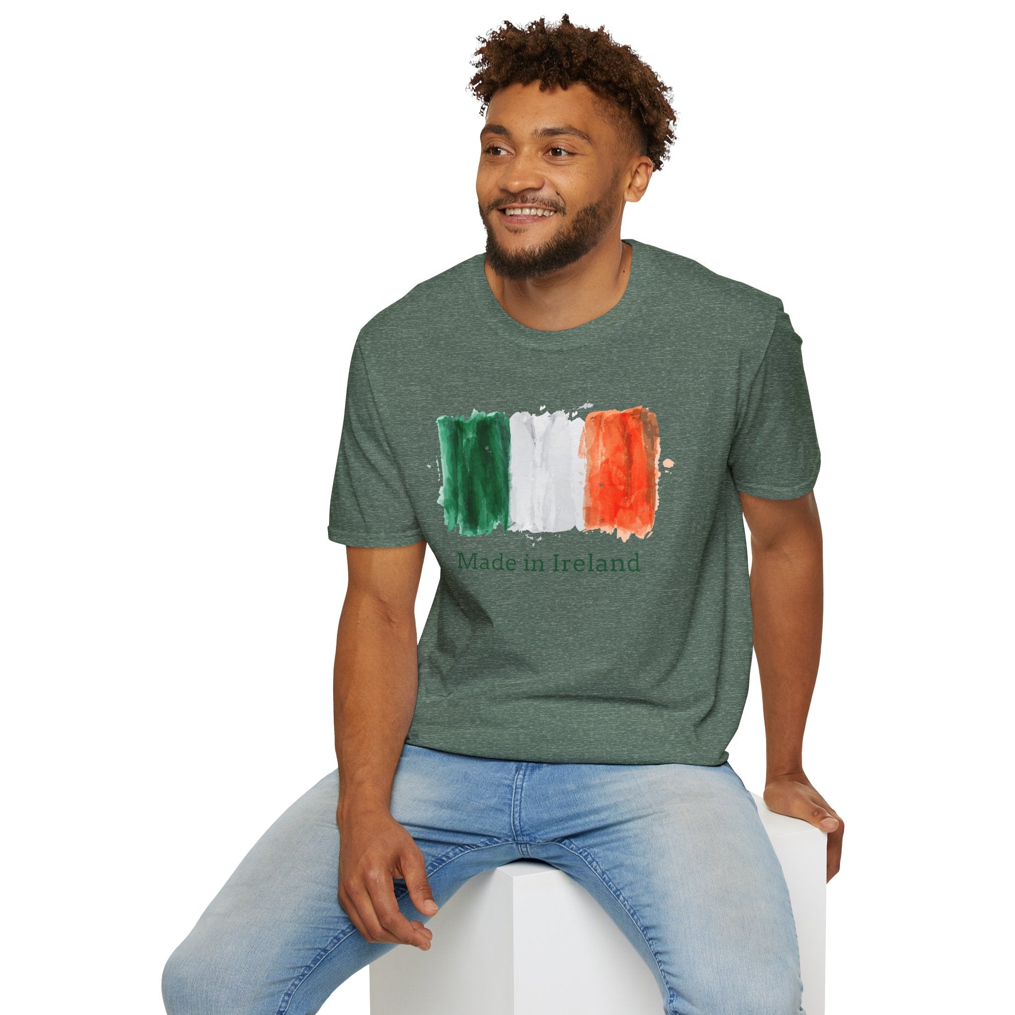 Made in Ireland T-Shirt — Watercolor Irish Flag Tee