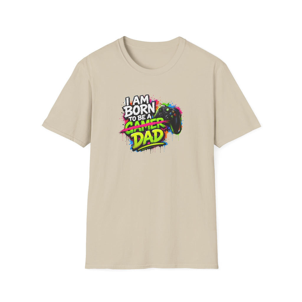 "I Am Born To Be A Gamer Dad" Neon T‑Shirt