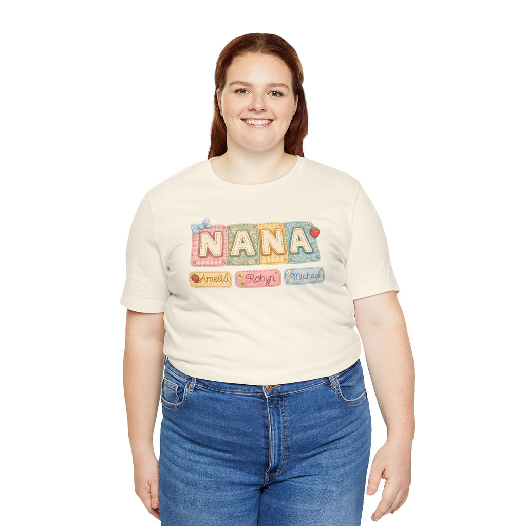 Nana Baby Blocks Tee — Personalized Grandmother Name Shirt