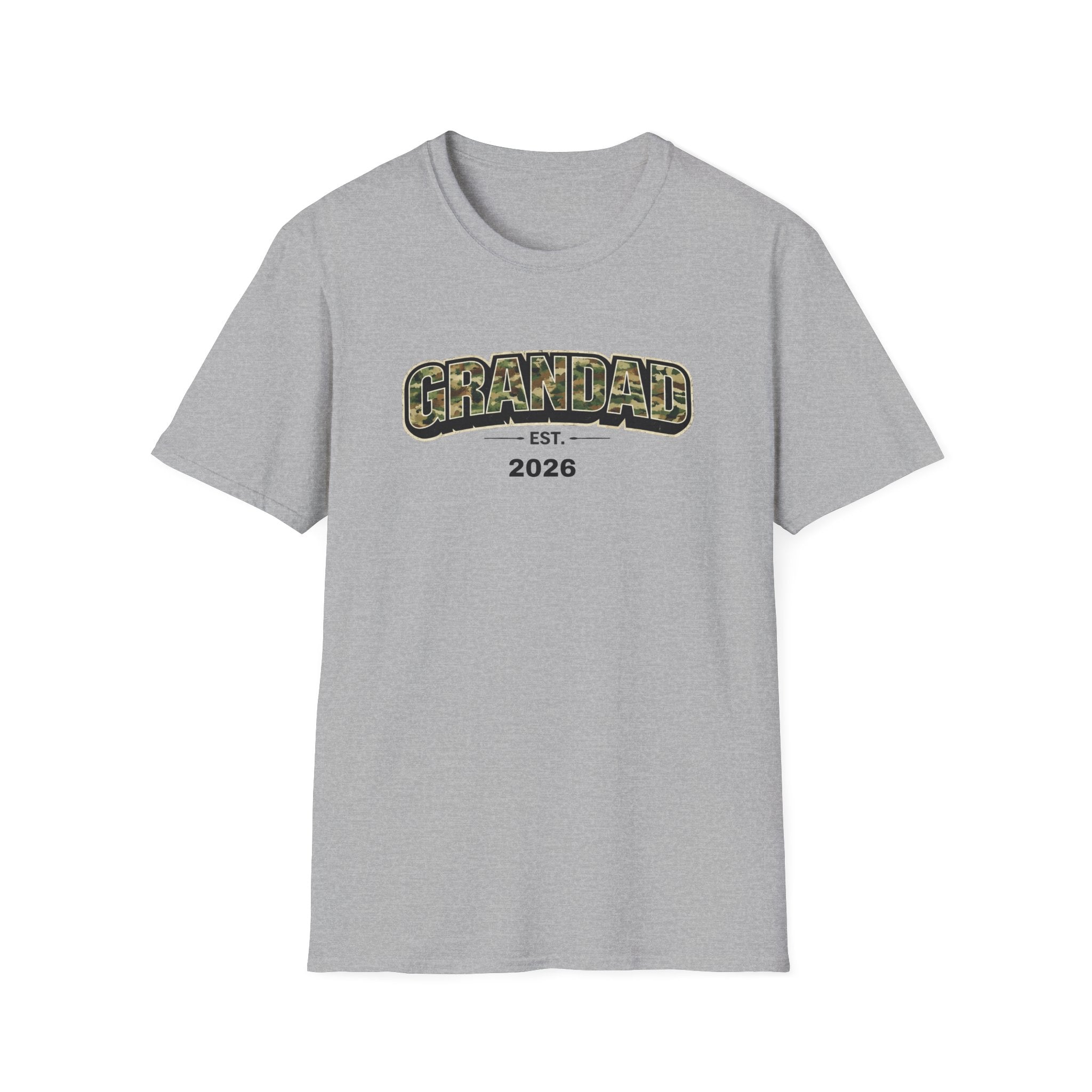 Granddad Est. 2026 T-Shirt — Camo Lettering Fathers Day Gift