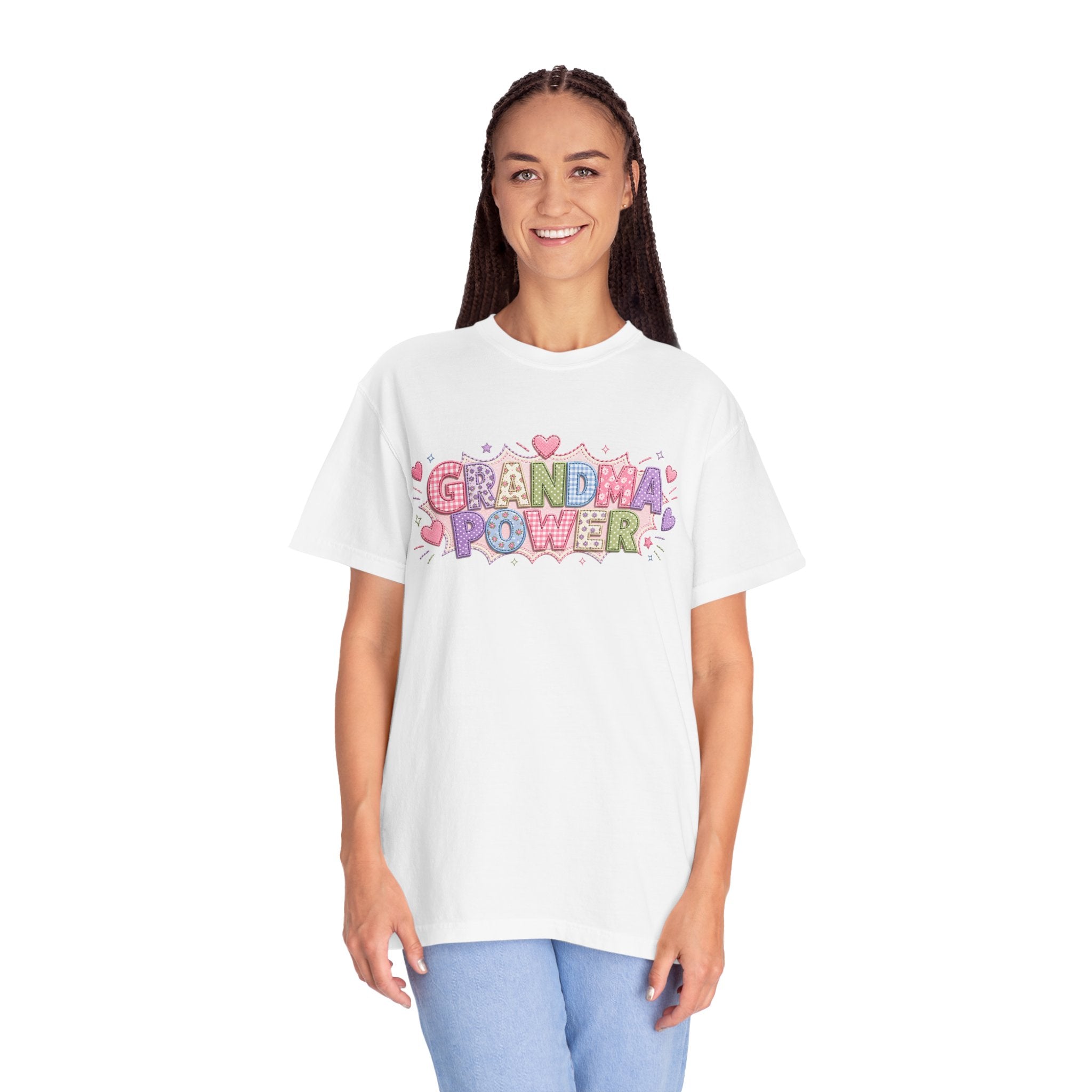 Grandma Power T-Shirt — Cute Heart Graphic Tee for Grandmothers