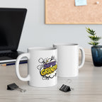 Super Grandpa Mug — Comic-Style 'Super Grandpa' 11oz White Coffee Cup, Gift for Grandfather, Father’s Day & Birthday