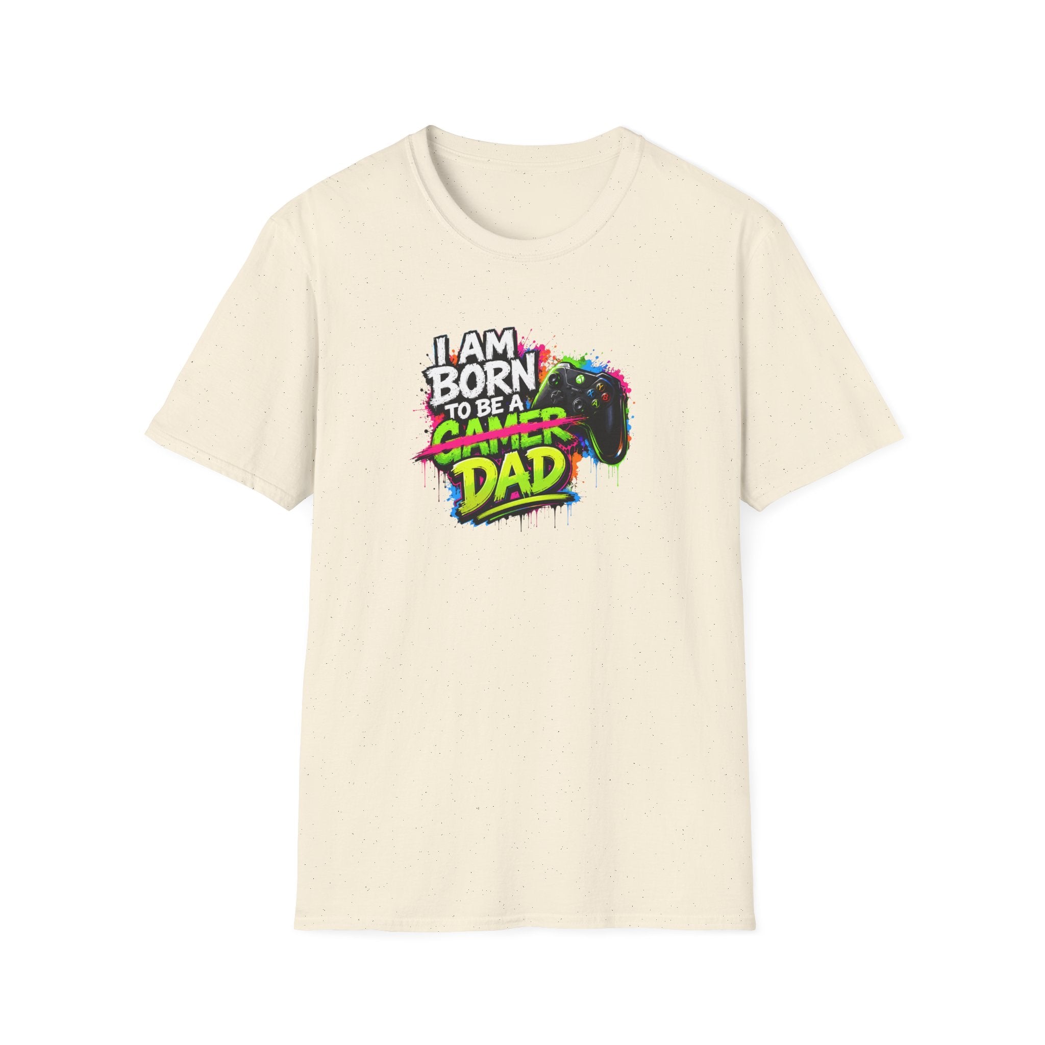 "I Am Born To Be A Gamer Dad" Neon T‑Shirt
