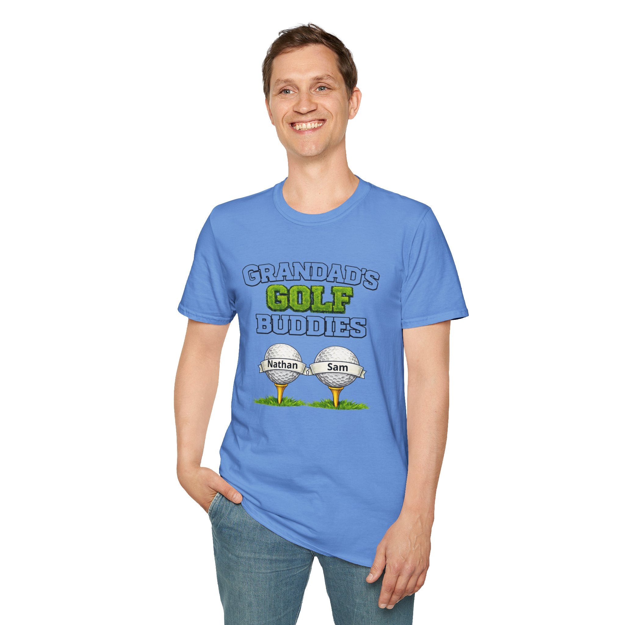 Granddad's Golf Buddies T-Shirt — Personalized Golf Tee with Names