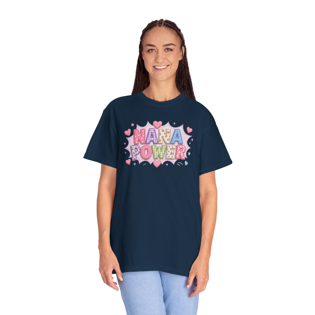 Nana Power T-Shirt — Playful Retro Heart Graphic for Grandmother Gifts