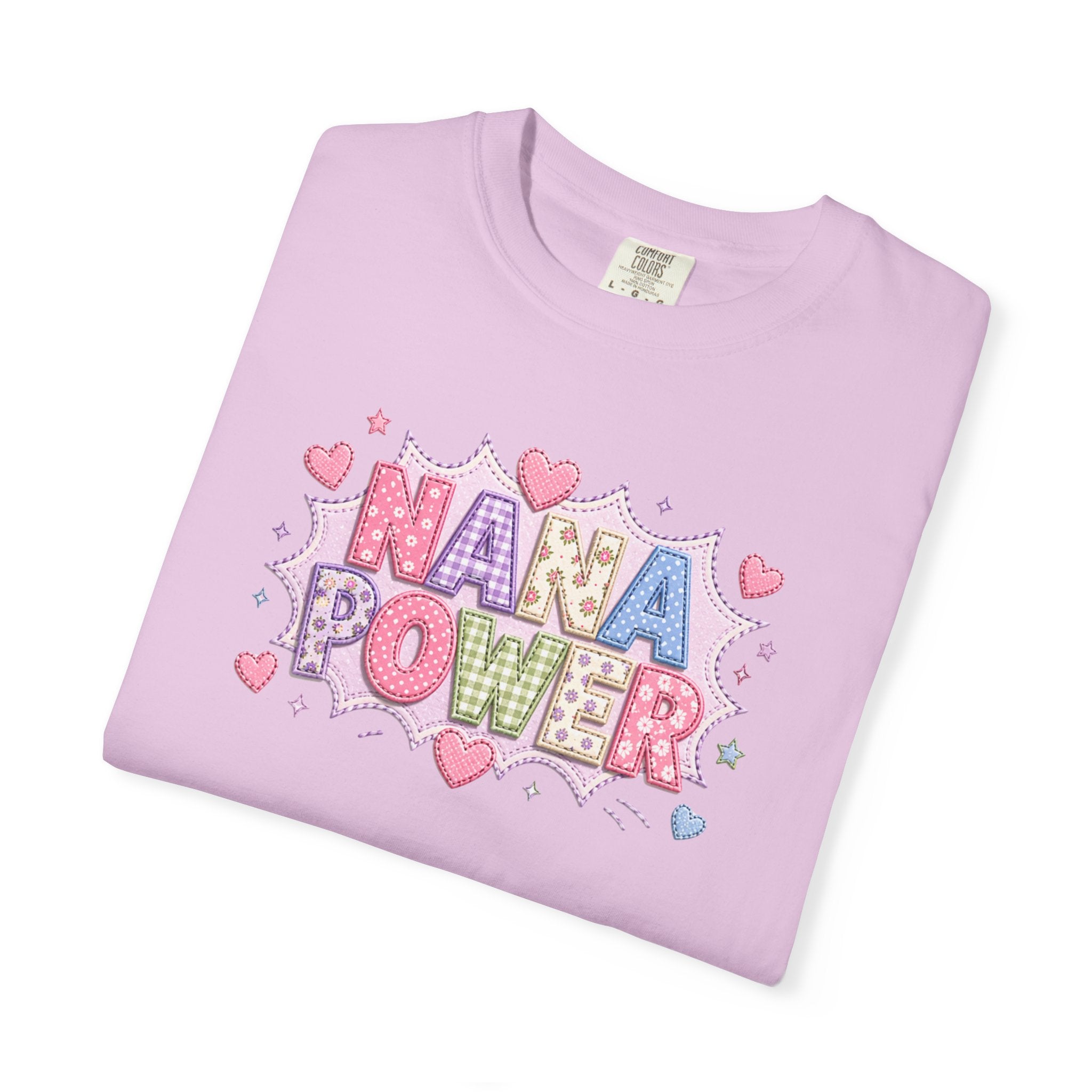 Nana Power T-Shirt — Playful Retro Heart Graphic for Grandmother Gifts