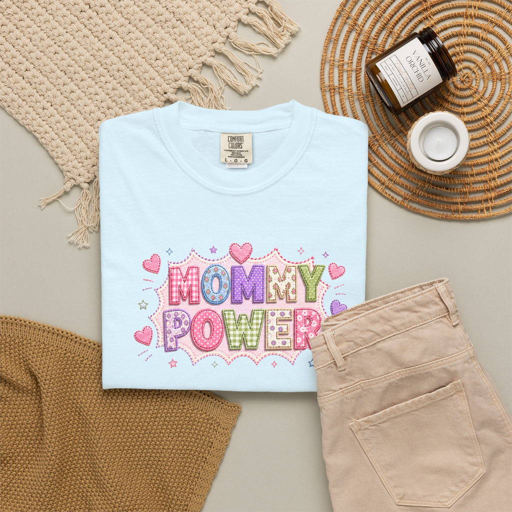 Mommy Power T-Shirt — Cute Heart Graphic Tee for Moms, Mother’s Day Gift