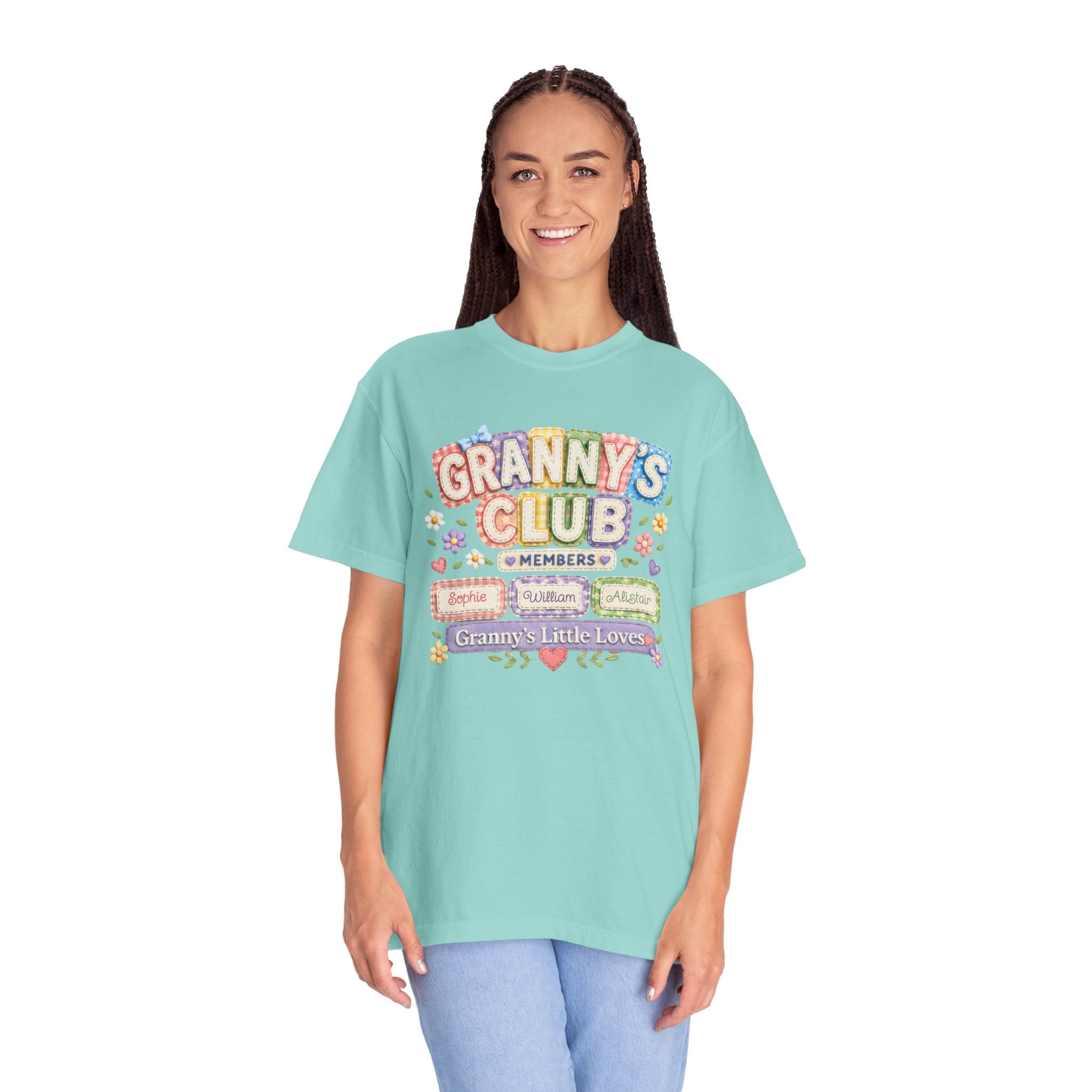 Granny's Club T-Shirt — Personalized Grandma Member Floral Tee