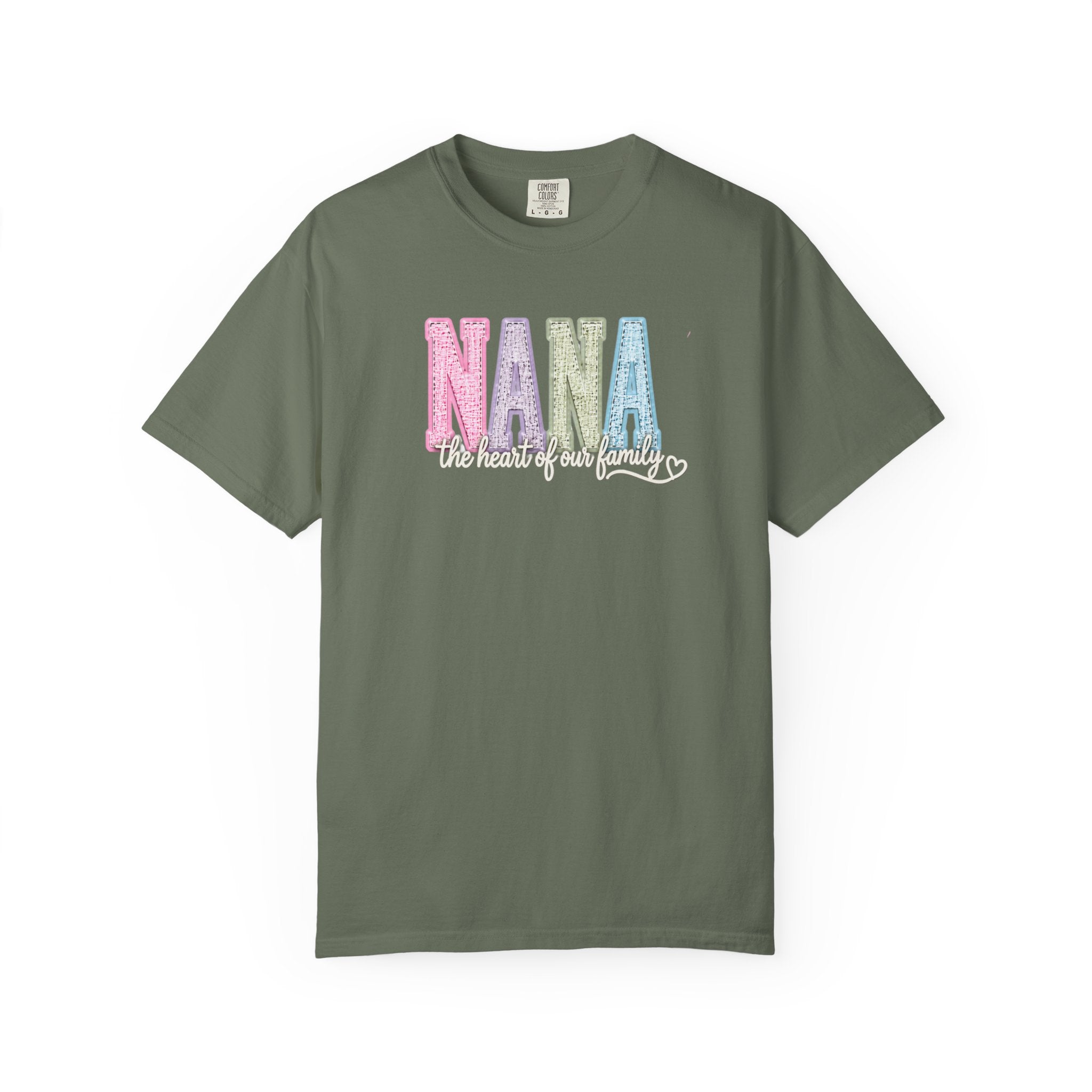 NANA Pastel Patchwork T-Shirt — "The Heart of Our Family" Gift