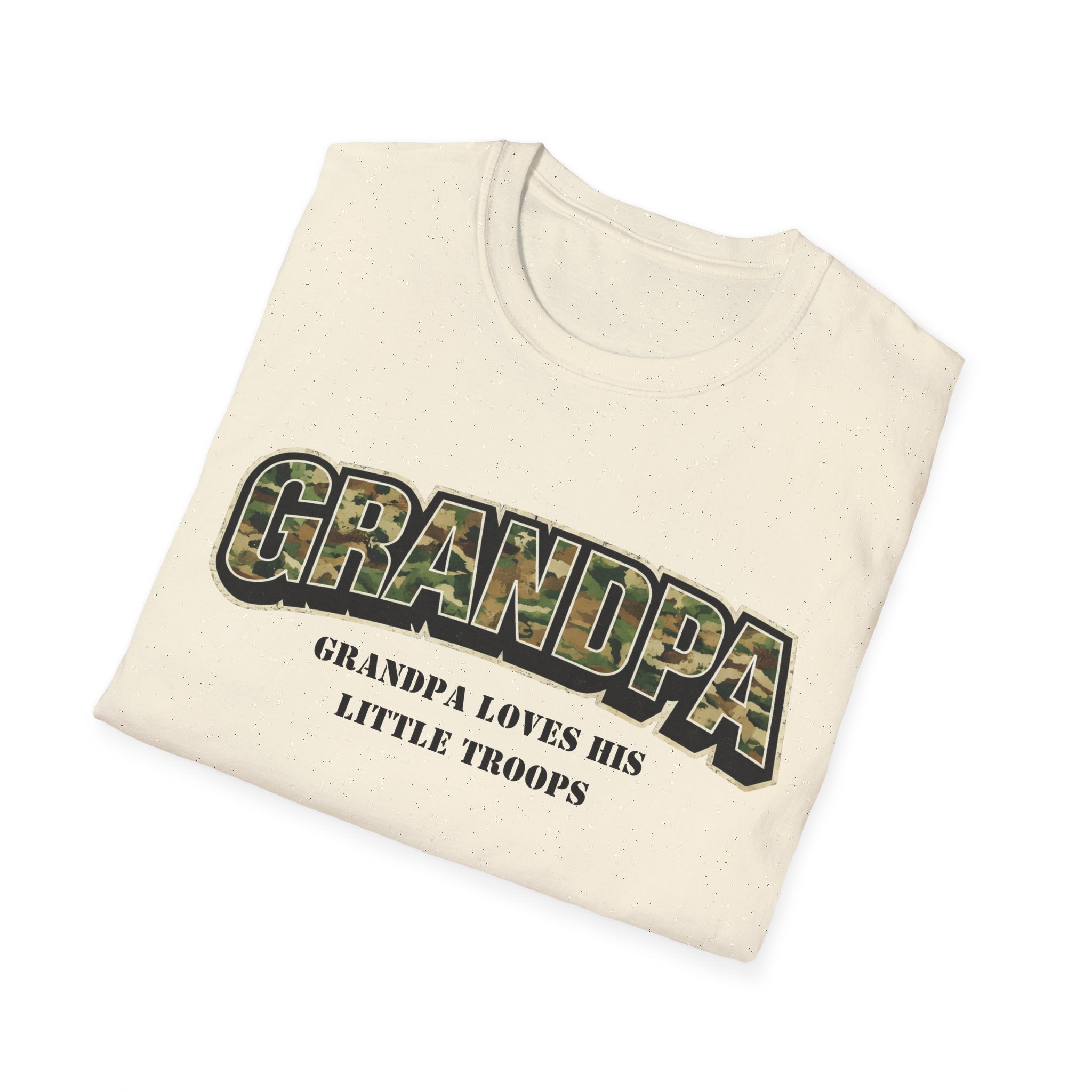 Grandpa Camo T-Shirt — "Grandpa Loves His Little Troops" Military Dad Gift