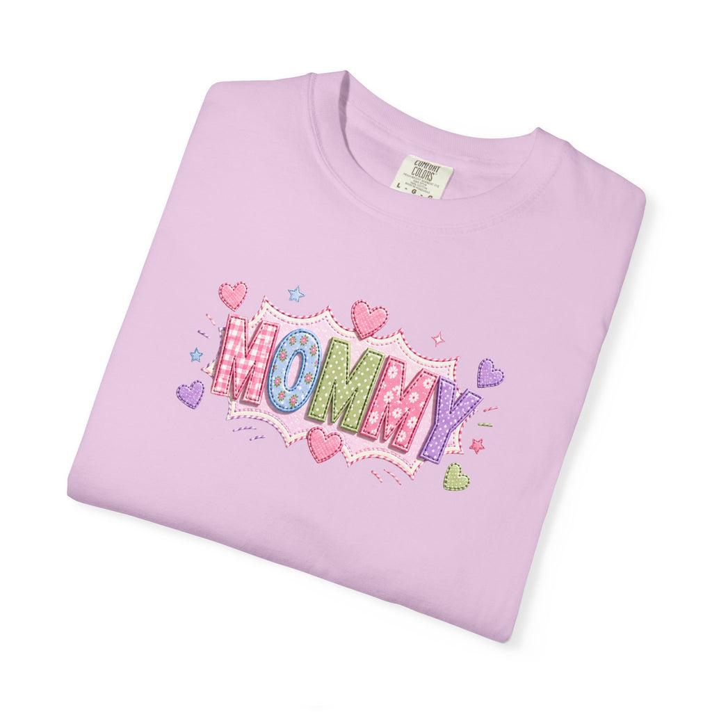 Mommy Hearts T‑Shirt — Cute Pastel 'MOMMY' Graphic Tee for Mother's Day & New Moms