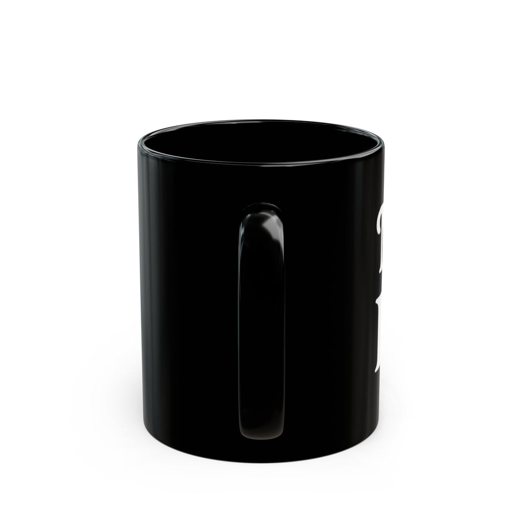 Black Mug - 'Mum is the Boss' Retro White Script Coffee Cup