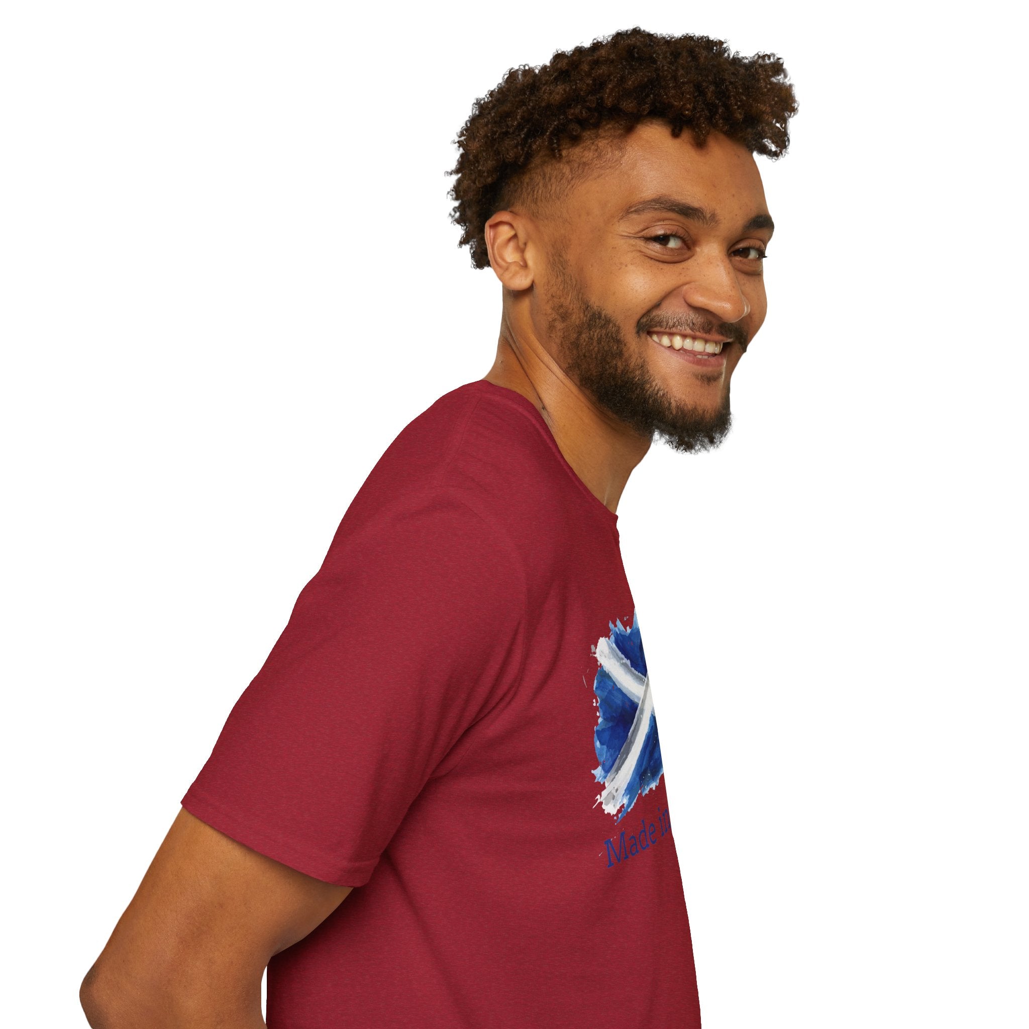 Made in Scotland T-Shirt — Watercolor Saltire Flag Tee