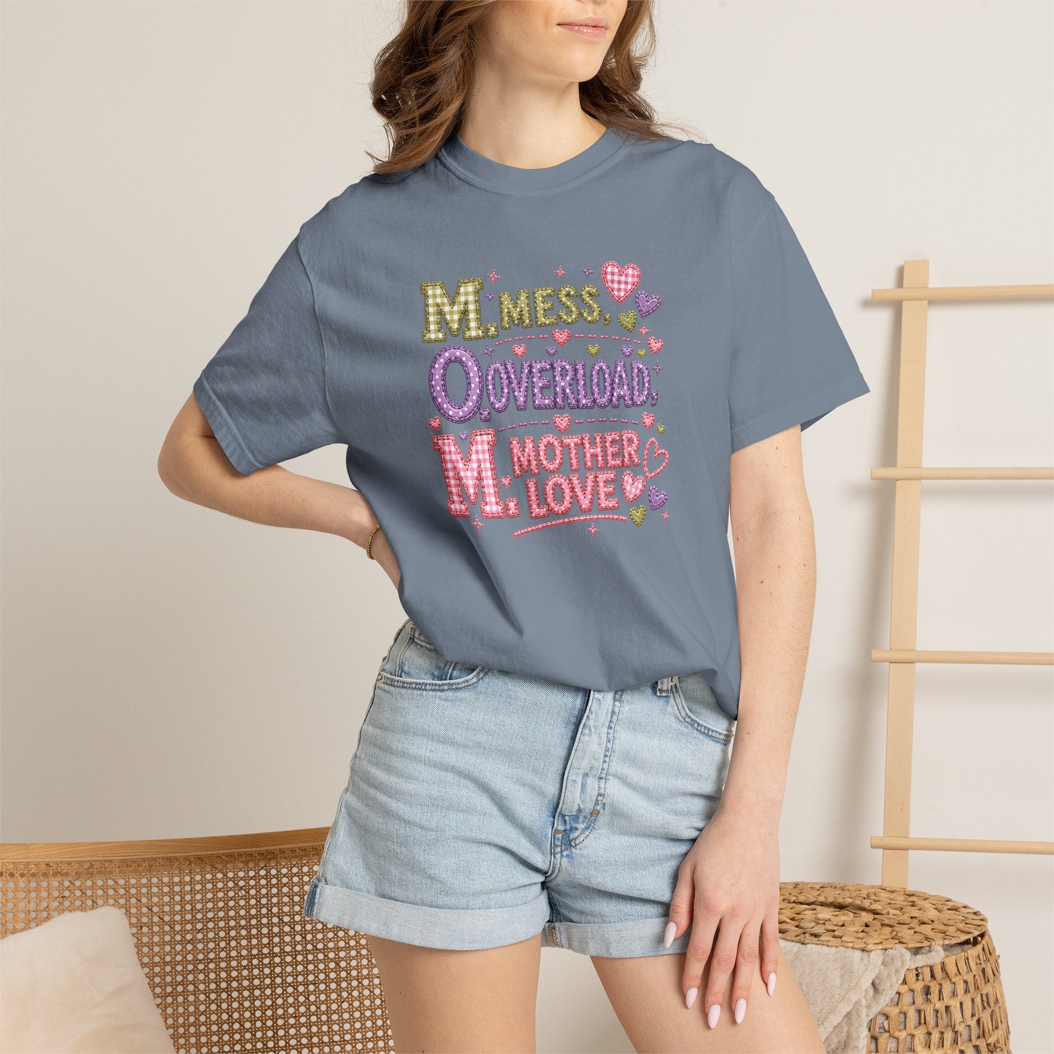 Mom Overload T-Shirt — "Mess, Overload, Mother Love" Cute Mom Graphic Tee