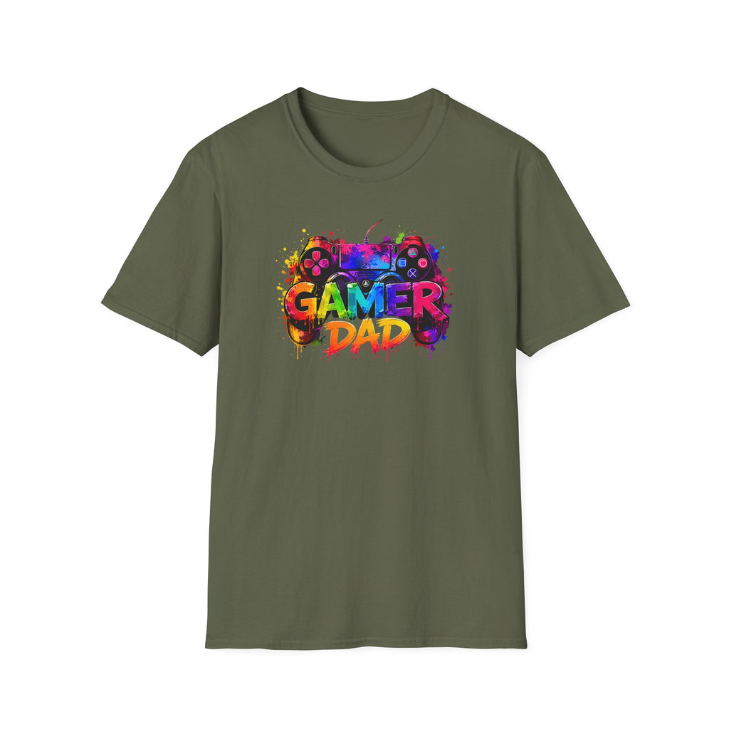 Gamer Dad Colourful Controller Design T-Shirt