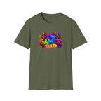 Gamer Dad Colourful Controller Design T-Shirt