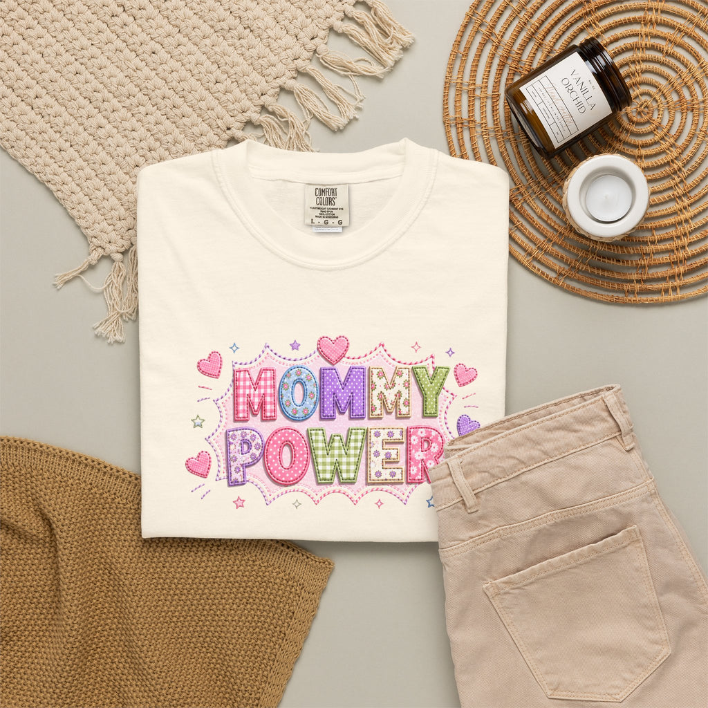 Mommy Power T-Shirt — Cute Heart Graphic Tee for Moms, Mother’s Day Gift