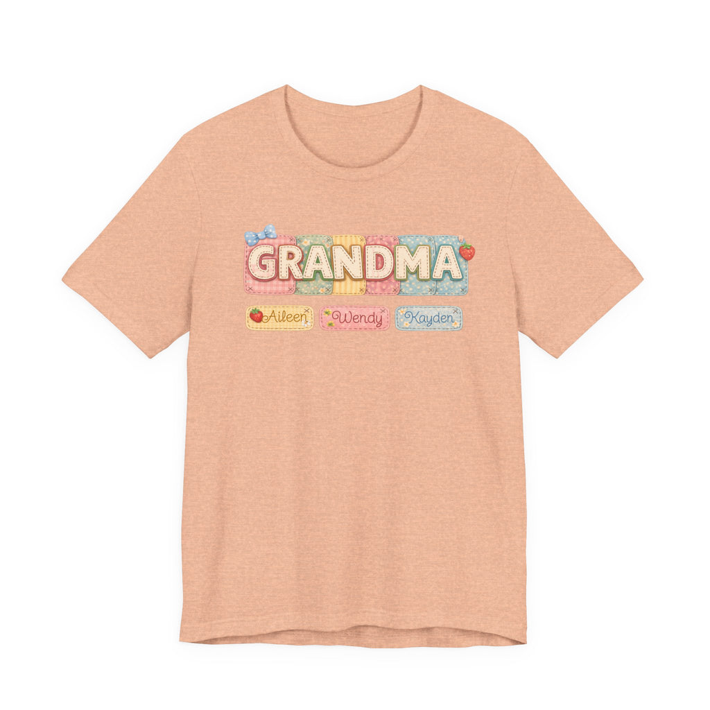 Grandma Floral Retro Tee — "Grandma" Names Design (Aileen • Wendy • Peyton)