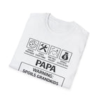 Papa Warning T-Shirt — Funny Grandpa Gift, 'Spoils Grandkids & Hands Out Biscuits' Tee