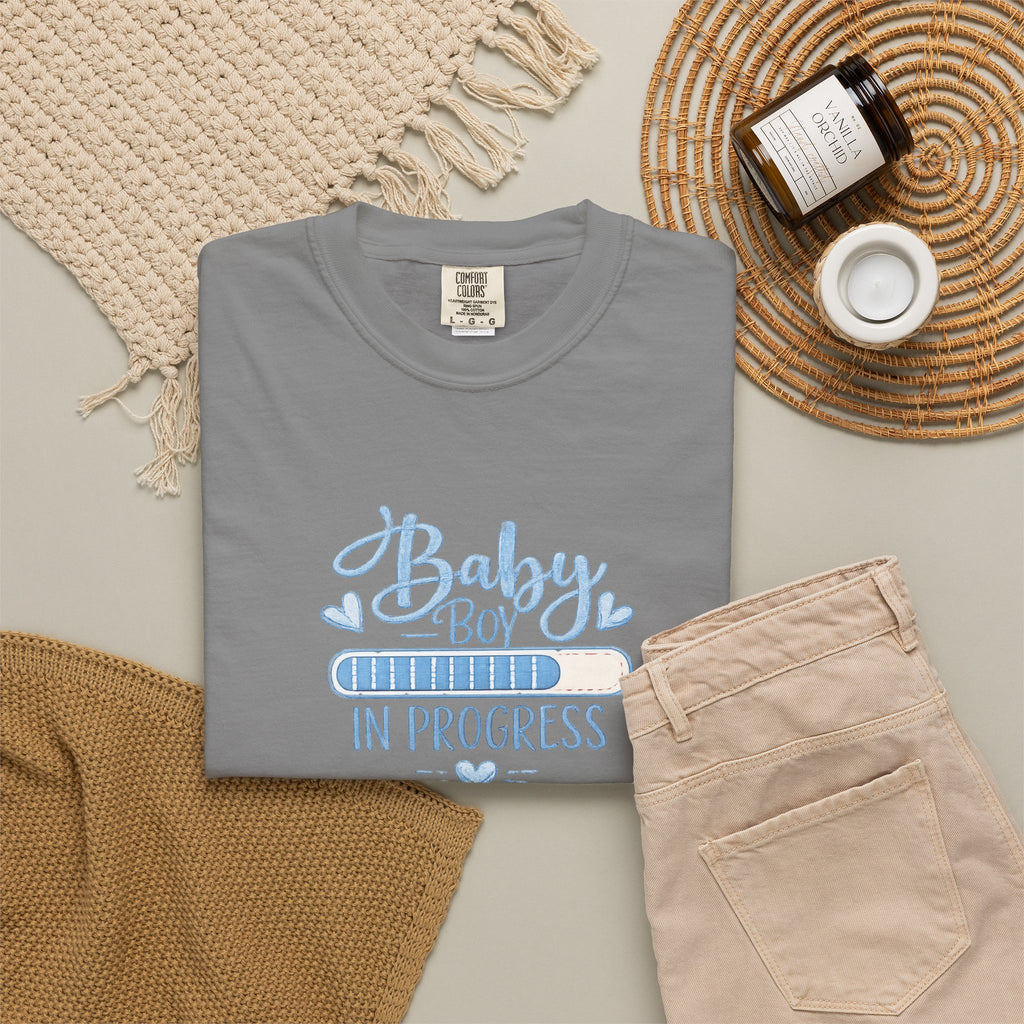 Baby Boy In Progress T-Shirt — Pregnancy Announcement Tee