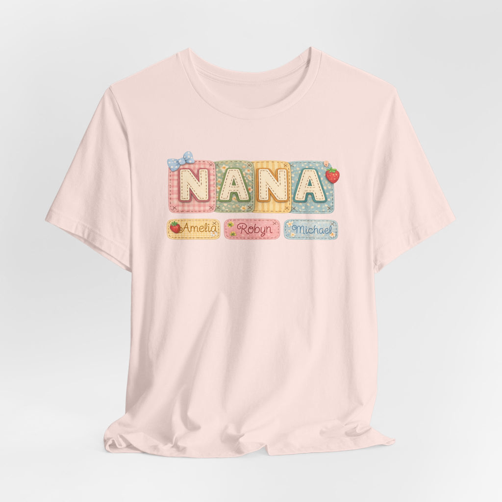 Nana Baby Blocks Tee — Personalized Grandmother Name Shirt
