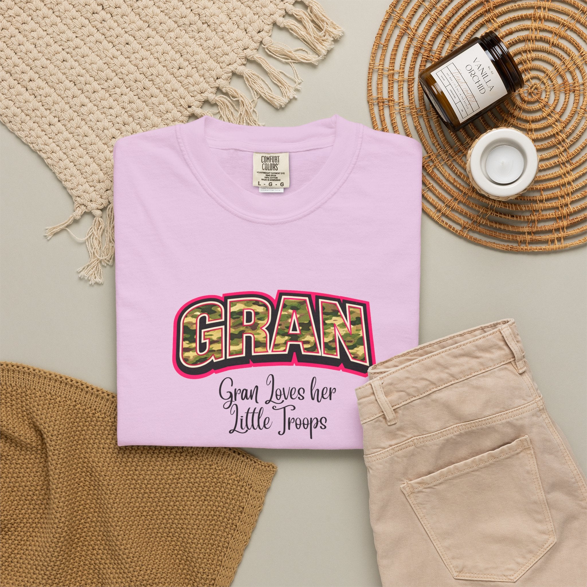 Gran Floral Graphic T-Shirt — "Gran Loves Her Little Troops" Gift Tee