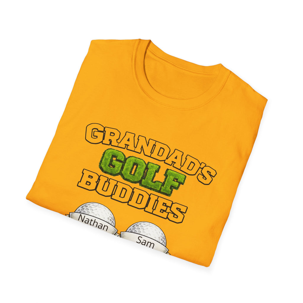 Granddad's Golf Buddies T-Shirt — Personalized Golf Tee with Names