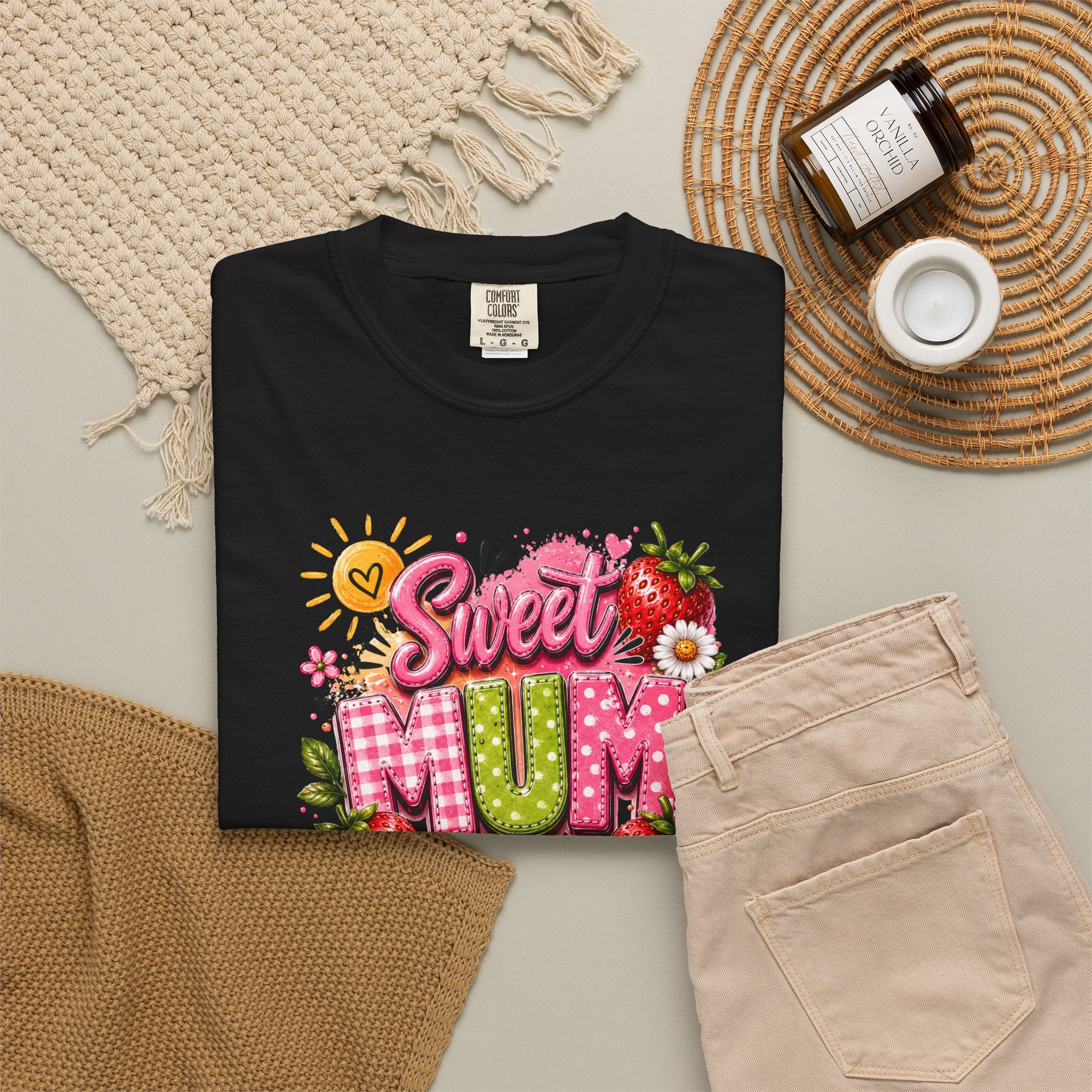 Sweet Mum T-Shirt — Floral Strawberry Mother's Day Tee
