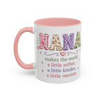 Floral Nana Accent Coffee Mug — Pink Interior 11/15oz