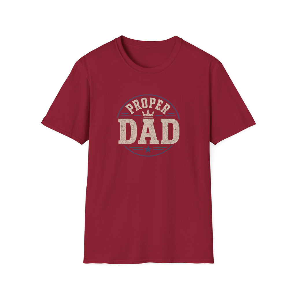 Proper Dad T-Shirt – Vintage Crown Father's Day Tee for Proud Dads