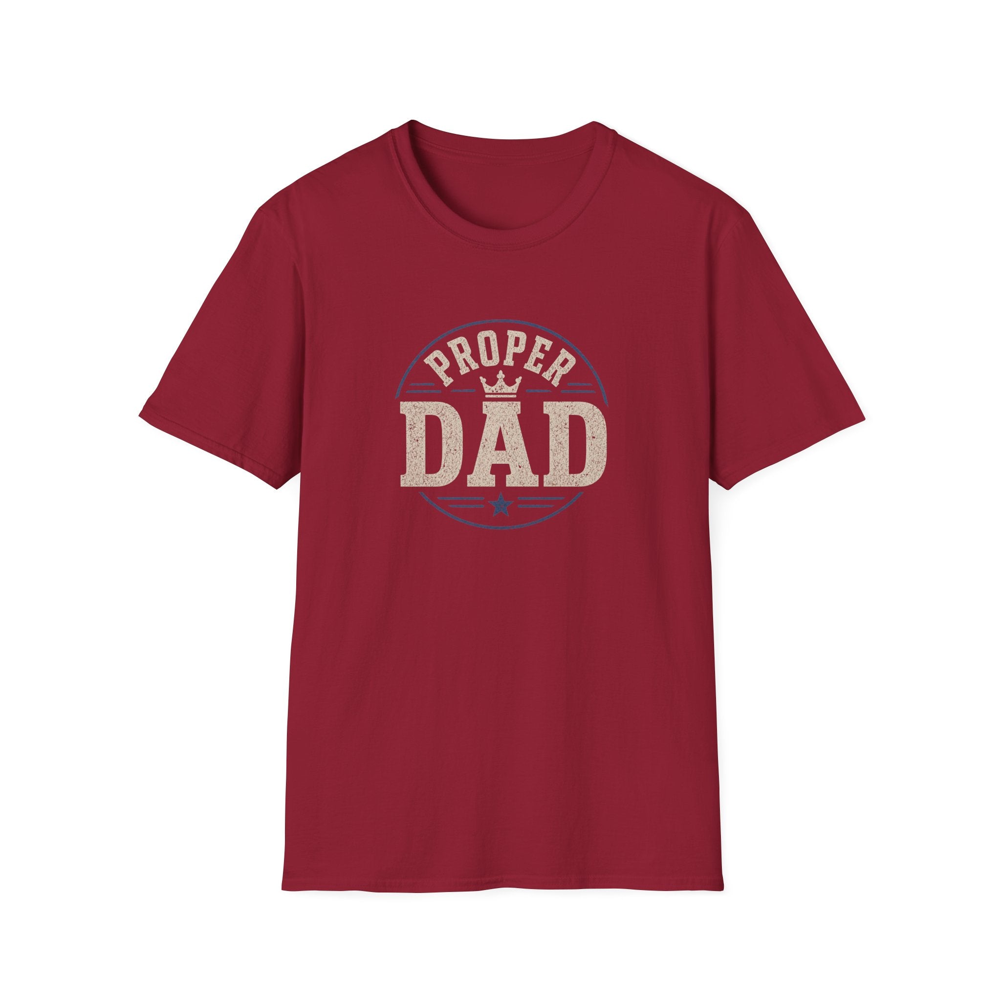 Proper Dad T-Shirt – Vintage Crown Father's Day Tee for Proud Dads