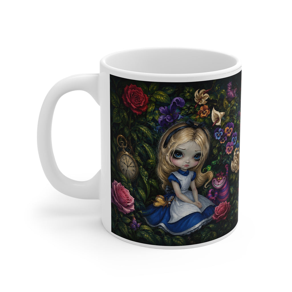 Fantasy Fairy Tale Mug — Enchanted Garden Alice Illustration 11oz