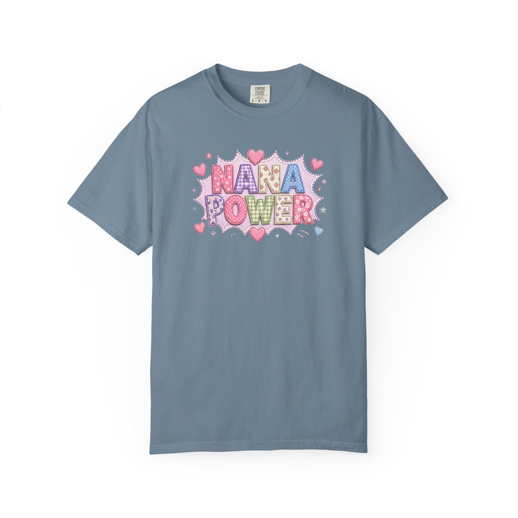Nana Power T-Shirt — Playful Retro Heart Graphic for Grandmother Gifts