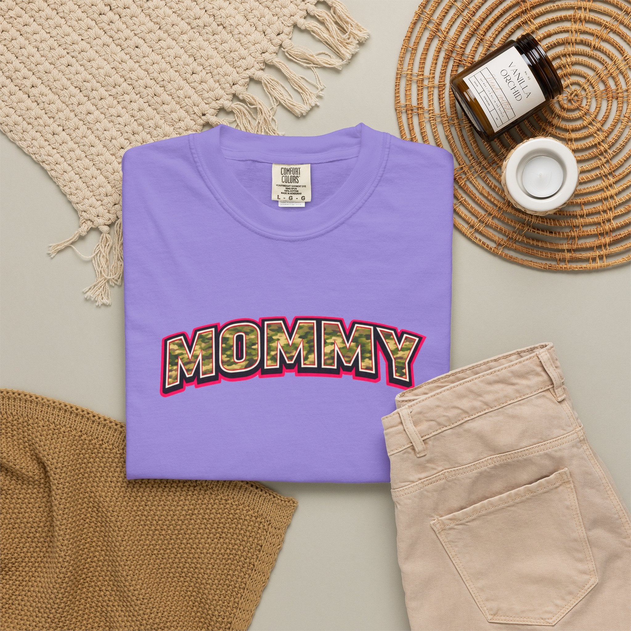 Mommy Camo Graphic T-Shirt — Retro Lettering Mother's Day Tee