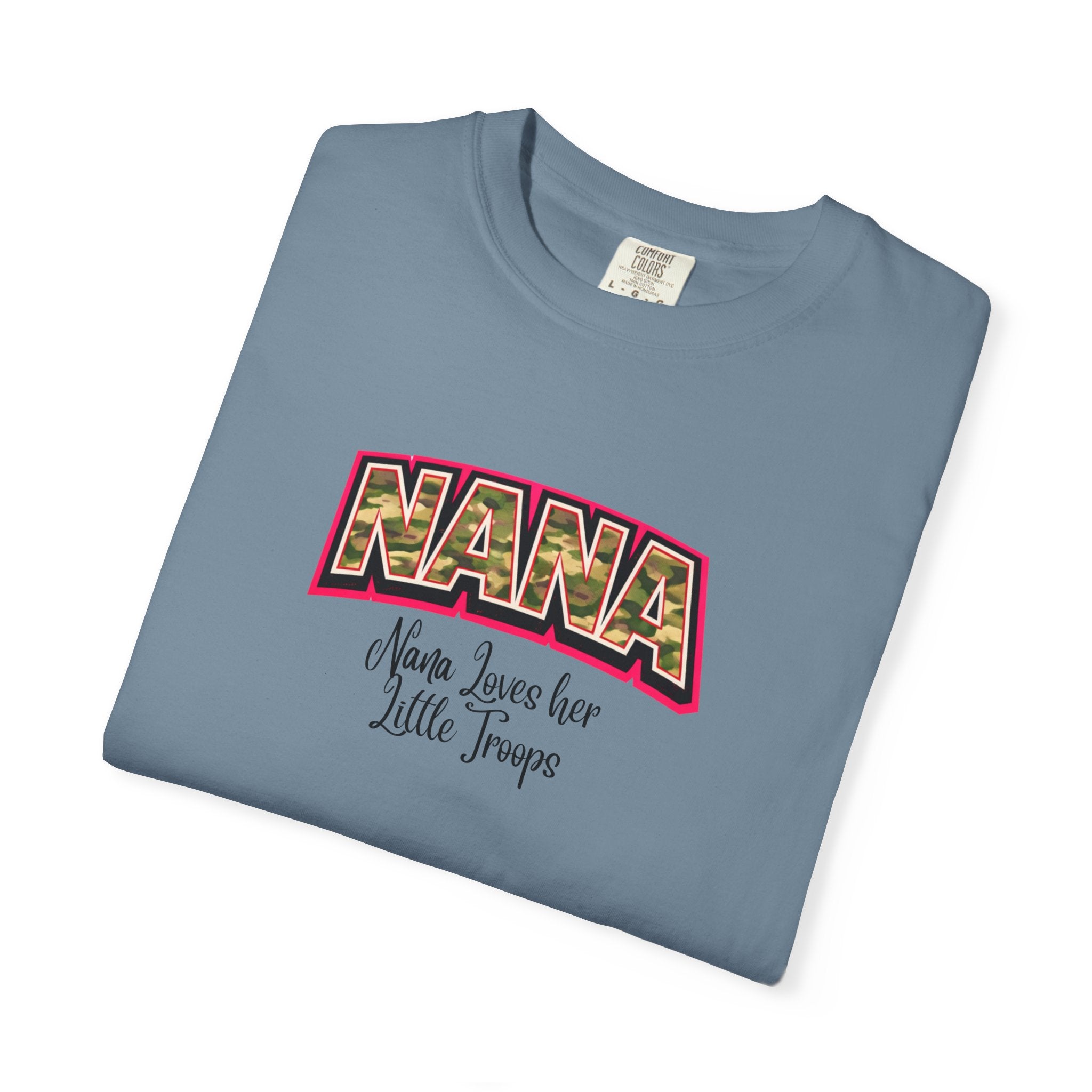 Nana Leopard Print T-Shirt — "Nana (who loves her little troops)" Grandma Gift