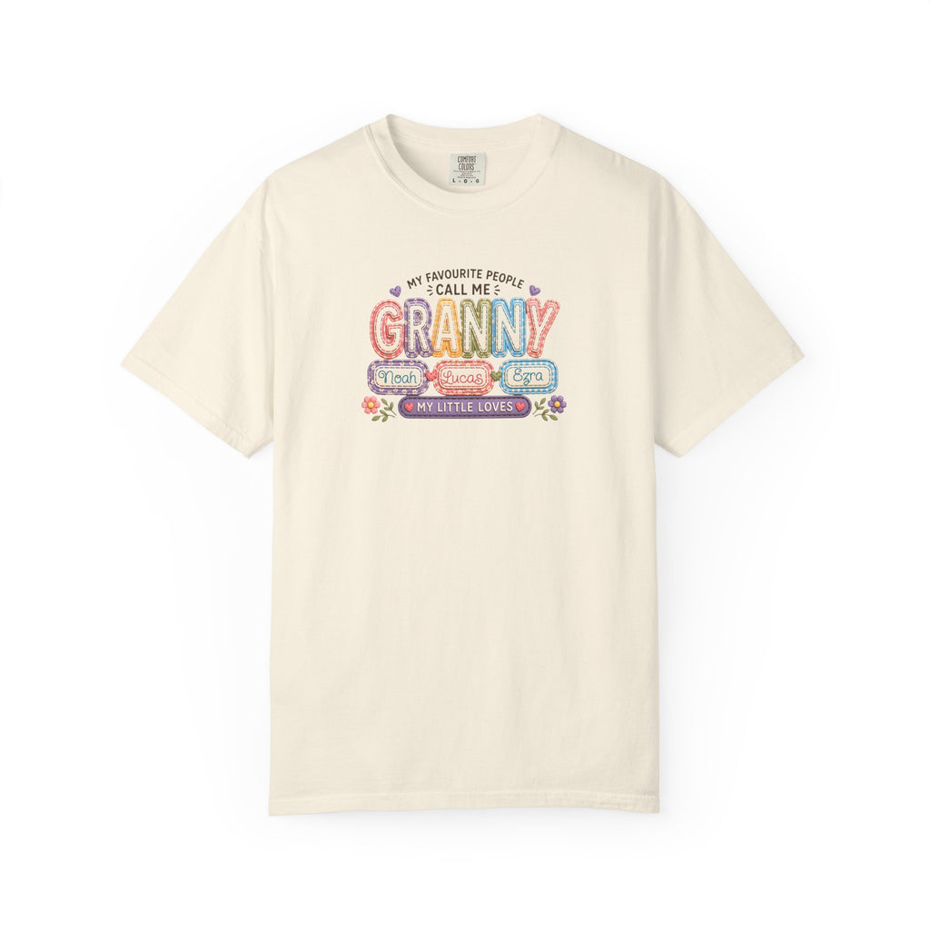 Granny Floral Retro Tee — "My Favourite People Call Me Granny"