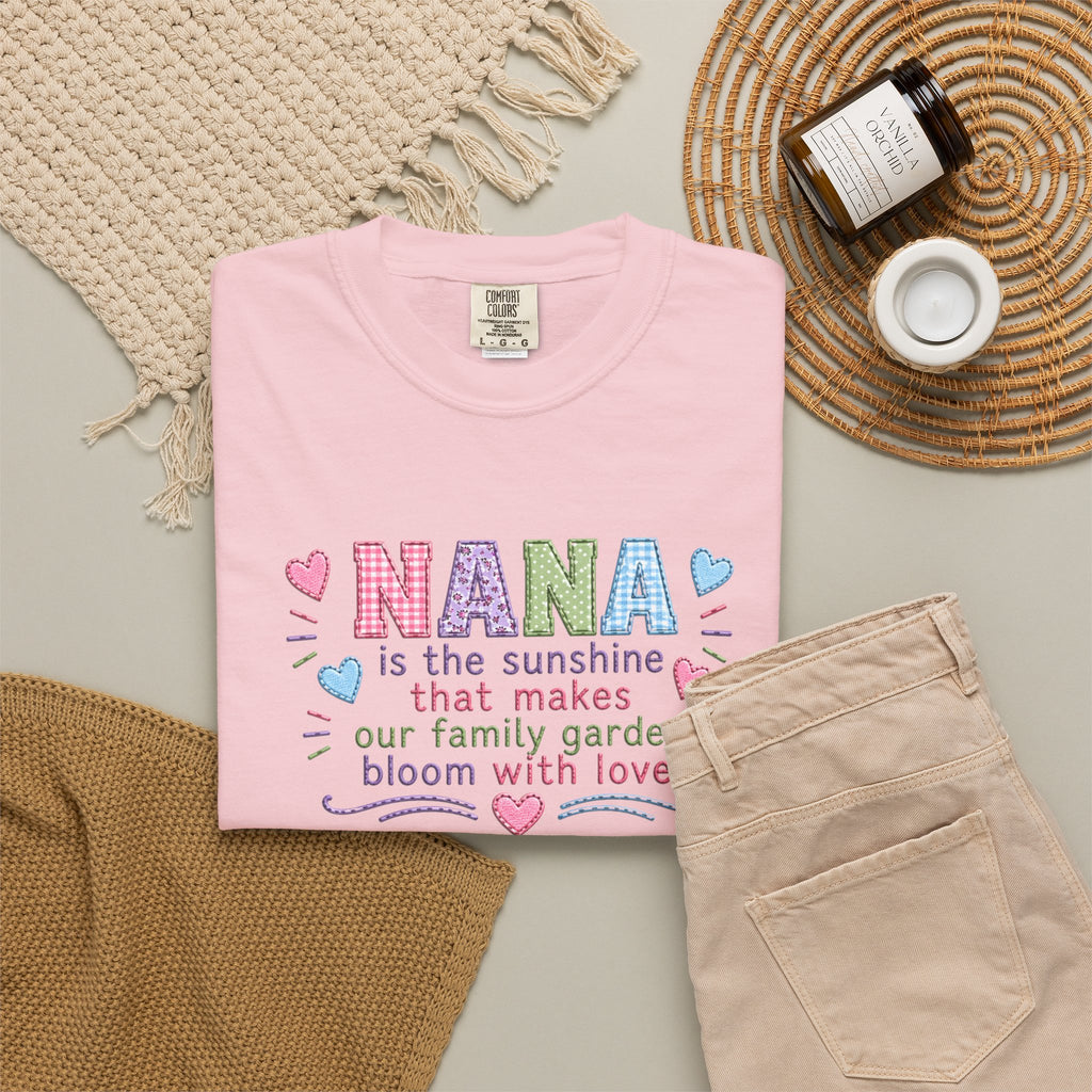 Nana Sunshine Floral T-Shirt — “NANA is the sunshine that makes our family garden bloom with love”