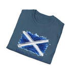 Made in Scotland T-Shirt — Watercolor Saltire Flag Tee
