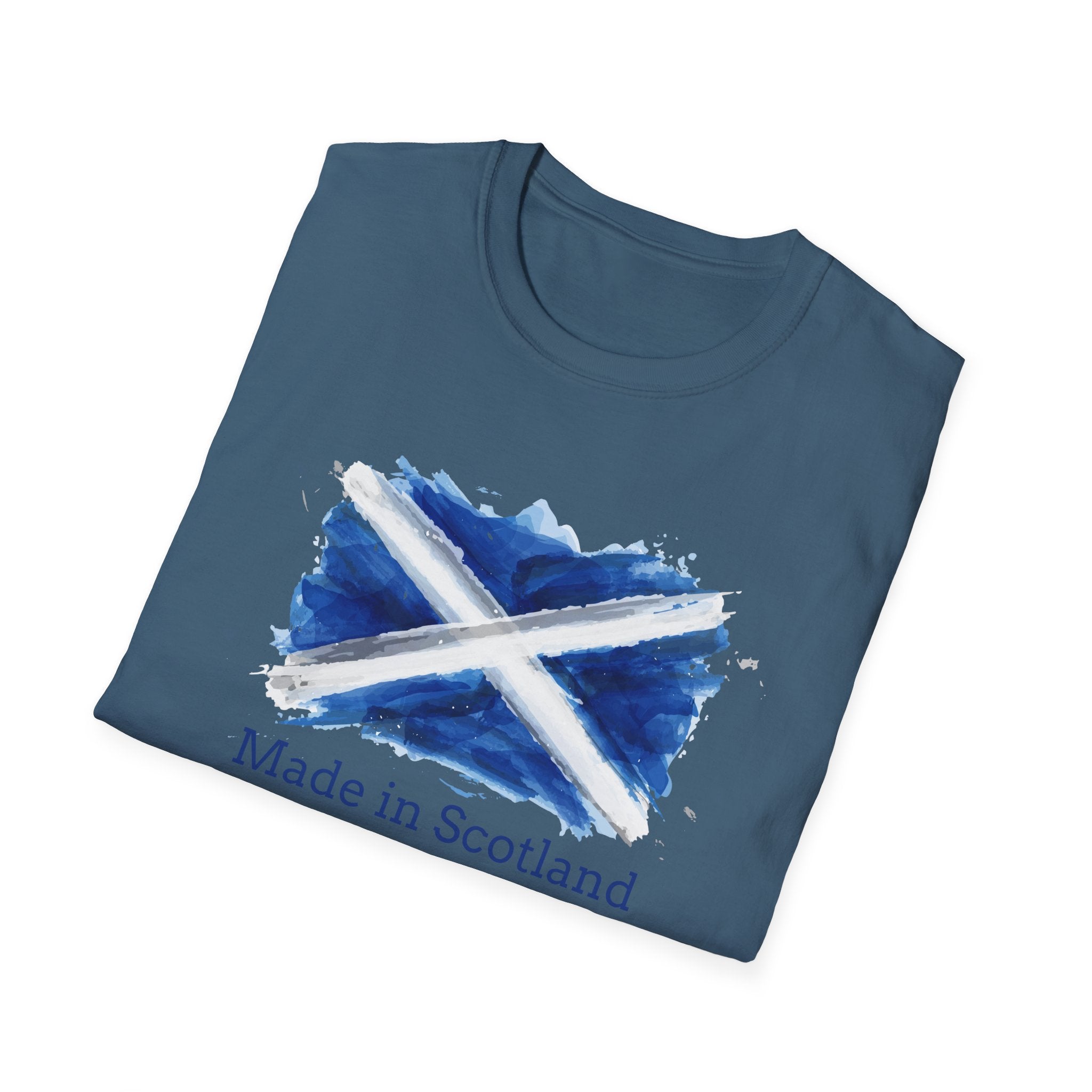 Made in Scotland T-Shirt — Watercolor Saltire Flag Tee