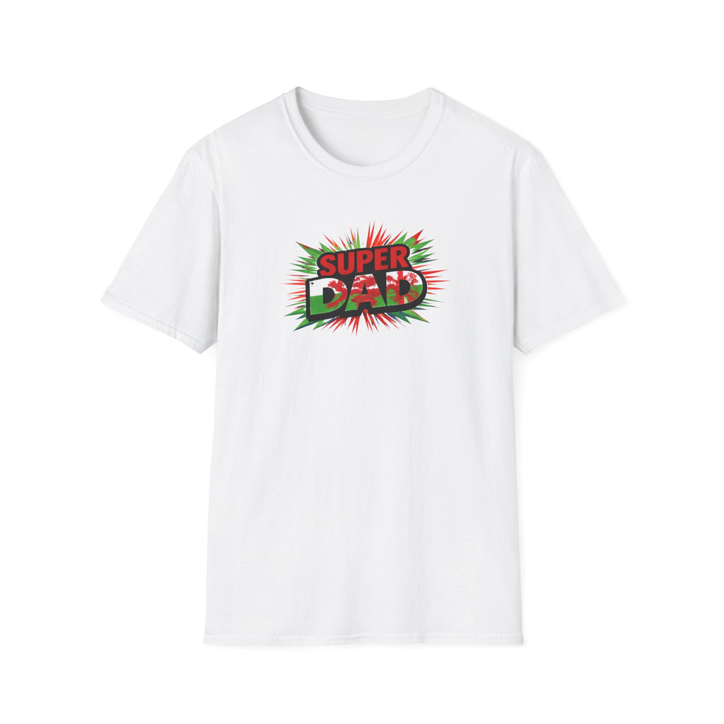 Super Dad Graphic T-Shirt — Wales Flag themed Retro Comic Father's Day Tee