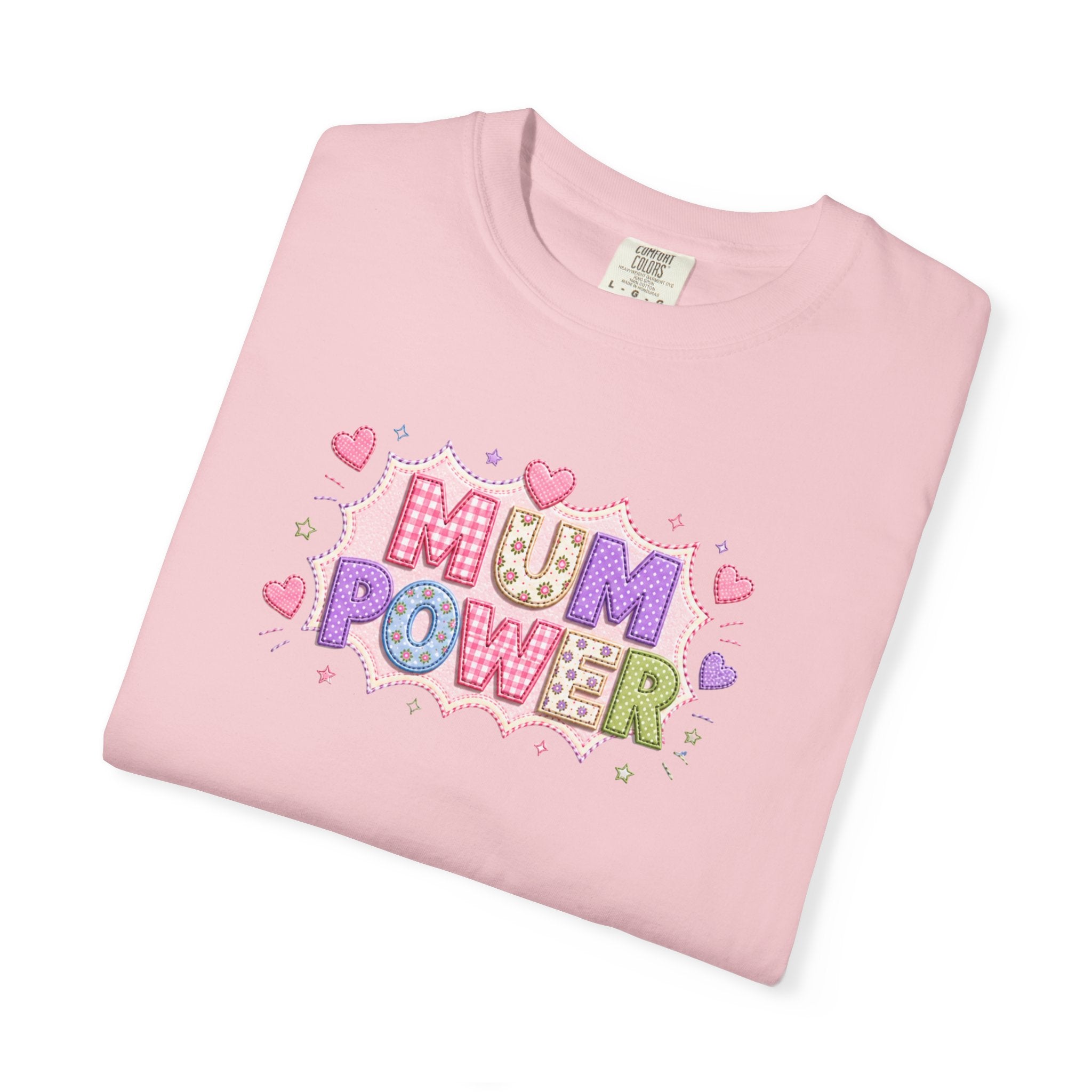 Mum Power T-Shirt — Cute Pink Heart Mothers Day Tee