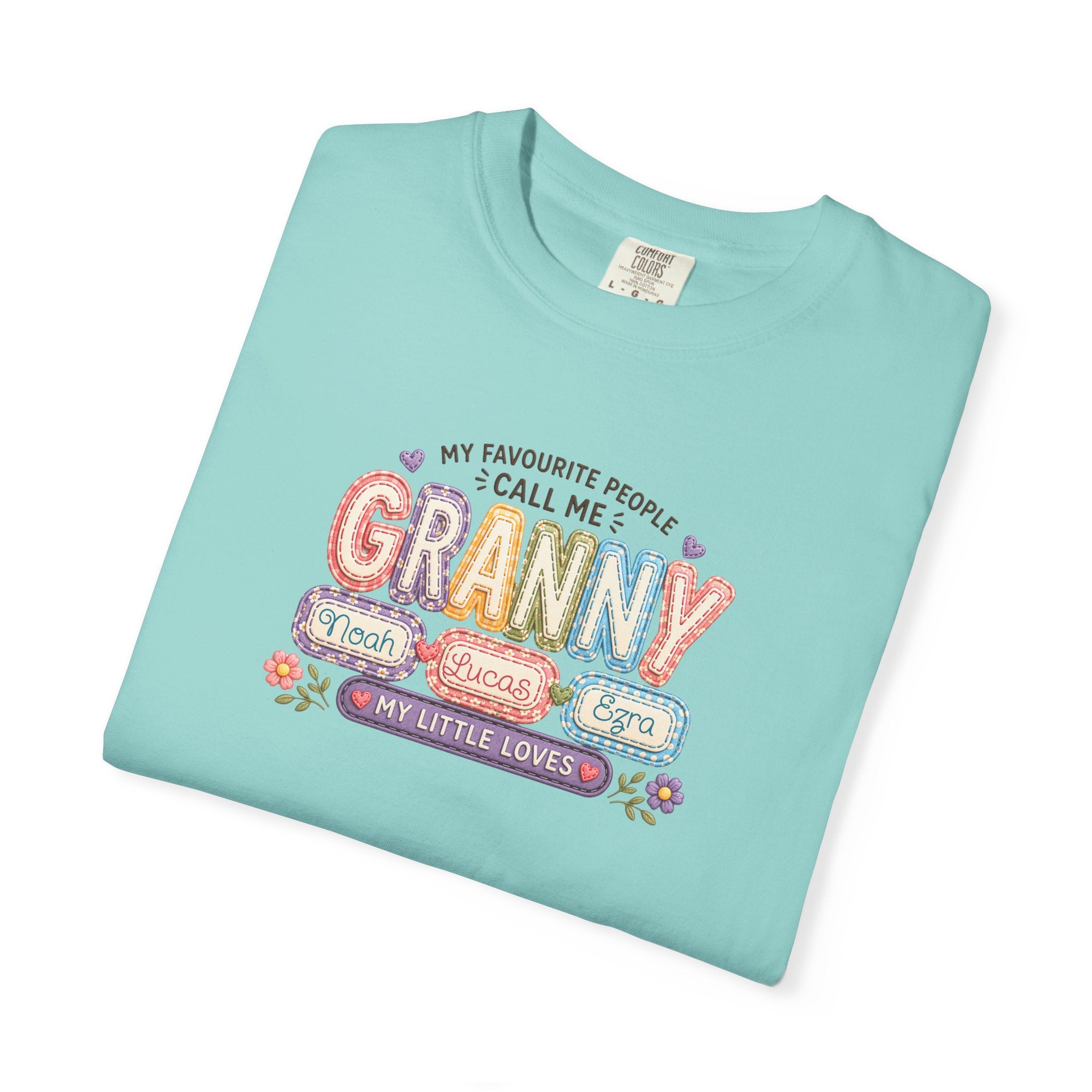 Granny Floral Retro Tee — "My Favourite People Call Me Granny"