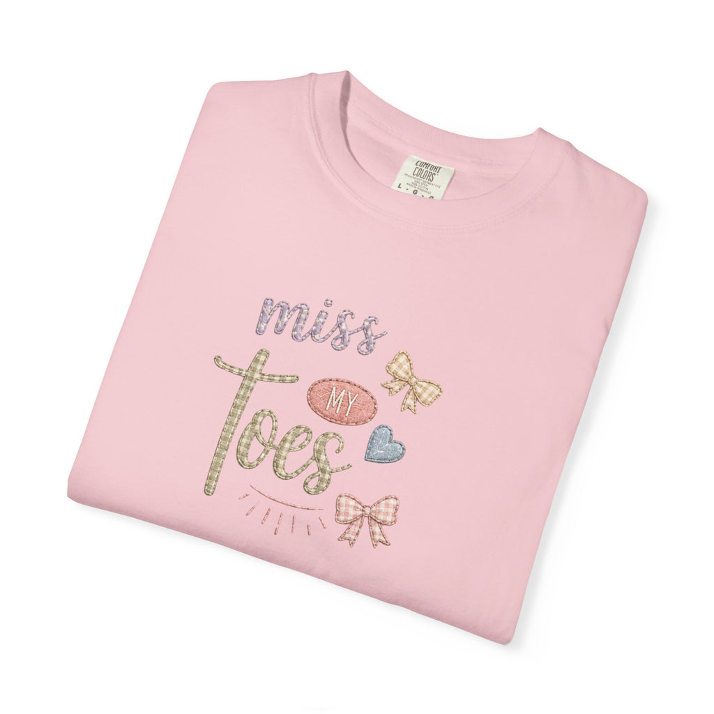 Miss My Toes Graphic T-Shirt – Cute Baby Feet & Bows Tee